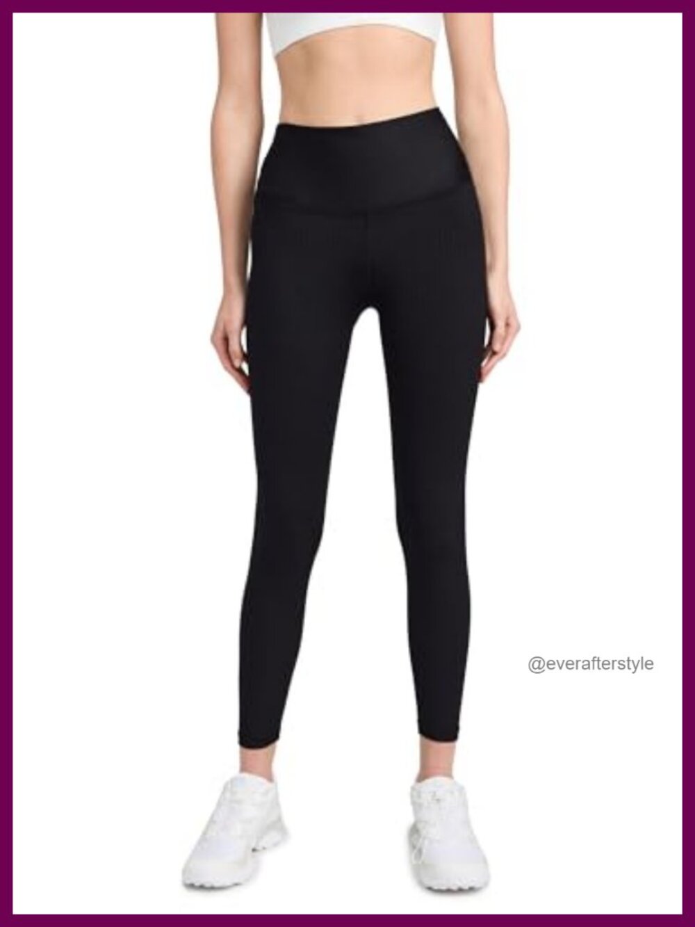 Ribbed 7/8 Leggings High-Rise Moisture-Wicking Nylon Spandex